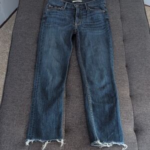 GRLFRND Reed Raw Hem Cropped Jeans